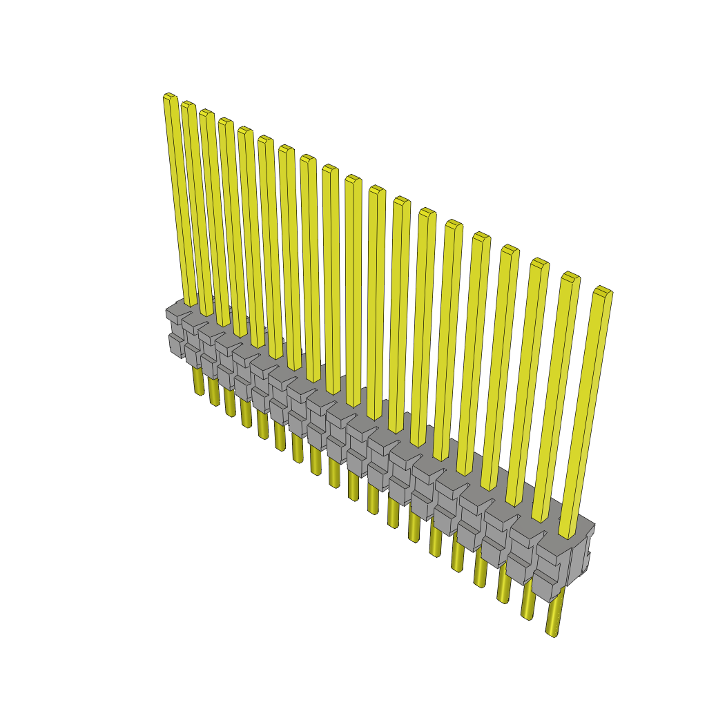 Samtec-TMS-119-57-S-S Cabezales del conector y receptáculos PCB Conn Unshrouded Header HDR 19 POS 1.27mm Solder ST Top Entry Thru-Hole Tube