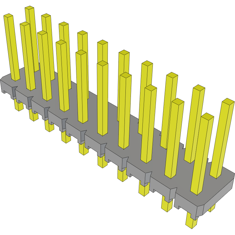 Samtec-MTLW-110-07-S-D-280 Steckverbinderleisten und Leiterplattenbuchsen Conn Unshrouded Header HDR 20 POS 2.54mm Solder ST Top Entry Thru-Hole Bulk