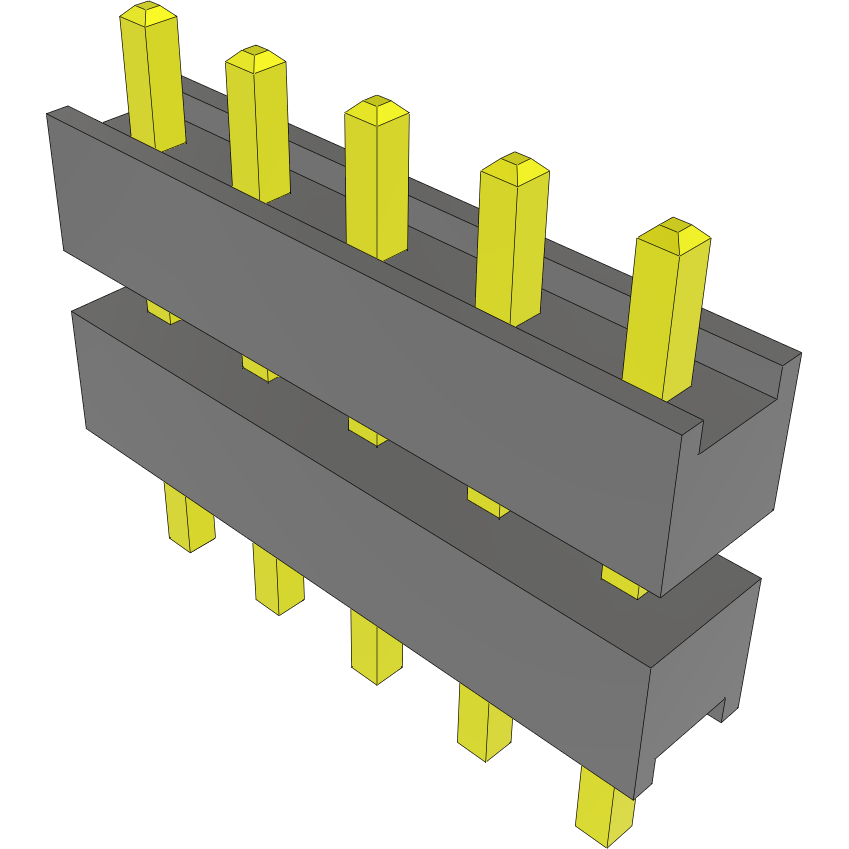 Samtec-DW-05-07-G-S-248 Connector Headers and PCB Receptacles Conn Board Stacker HDR 5 POS 2.54mm Solder ST Top Entry Thru-Hole Bulk