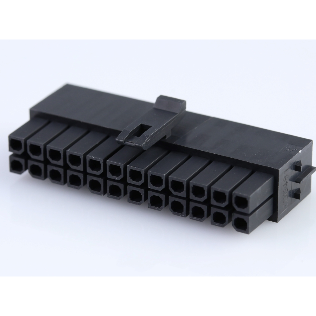 Molex-2064612400 Connector Discrete Wire Housing Conn Housing RCP 24 POS 3mm Crimp ST Cable Mount Black Micro-Fit+ Bag