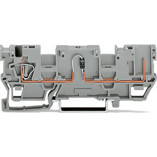 WAGO-769-218/281-411 Bloques terminales del conector 1-Conductor/1-Pin diode Carrier Terminal Block, anode, right side, with 2 Jumper positions