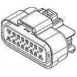 Conn Housing F 16 POS Crimp ST Cable Mount Black