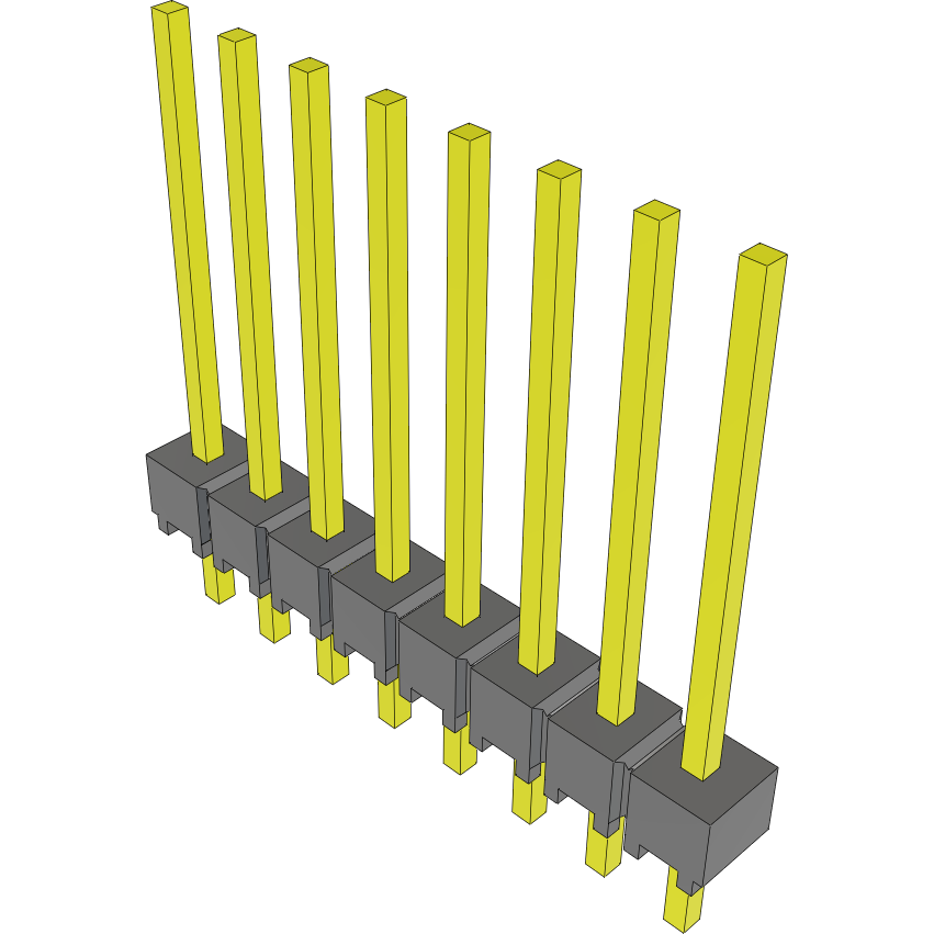 Samtec-MTSW-108-09-T-S-525 Connector Headers and PCB Receptacles Conn Unshrouded Header HDR 8 POS 2.54mm Solder ST Top Entry Thru-Hole Bulk