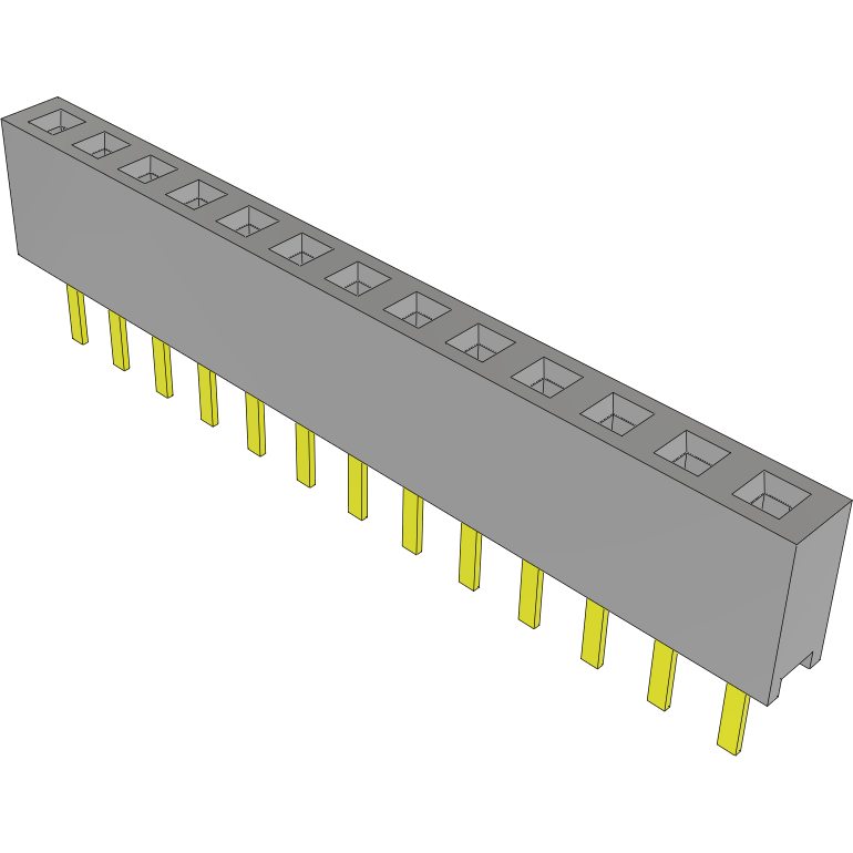 Samtec-MMS-113-01-F-SV Piastre connettori e prese PCB Conn Socket Strip SKT 13 POS 2mm Solder ST Top Entry Thru-Hole Tube