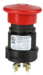 Honeywell-87944-08 Arresto di emergenza dell'interruttore Switch Emergency Stop N.O. DPST Mushroom Button 20A 24VDC Screw Panel Mount