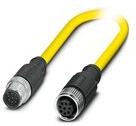 PHOENIX CONTACT-1417925 null Sensor/Actuator cable, 8-position, PVC, yellow, shielded, Plug straight M12 SPEEDCON, A-coded, on Socket