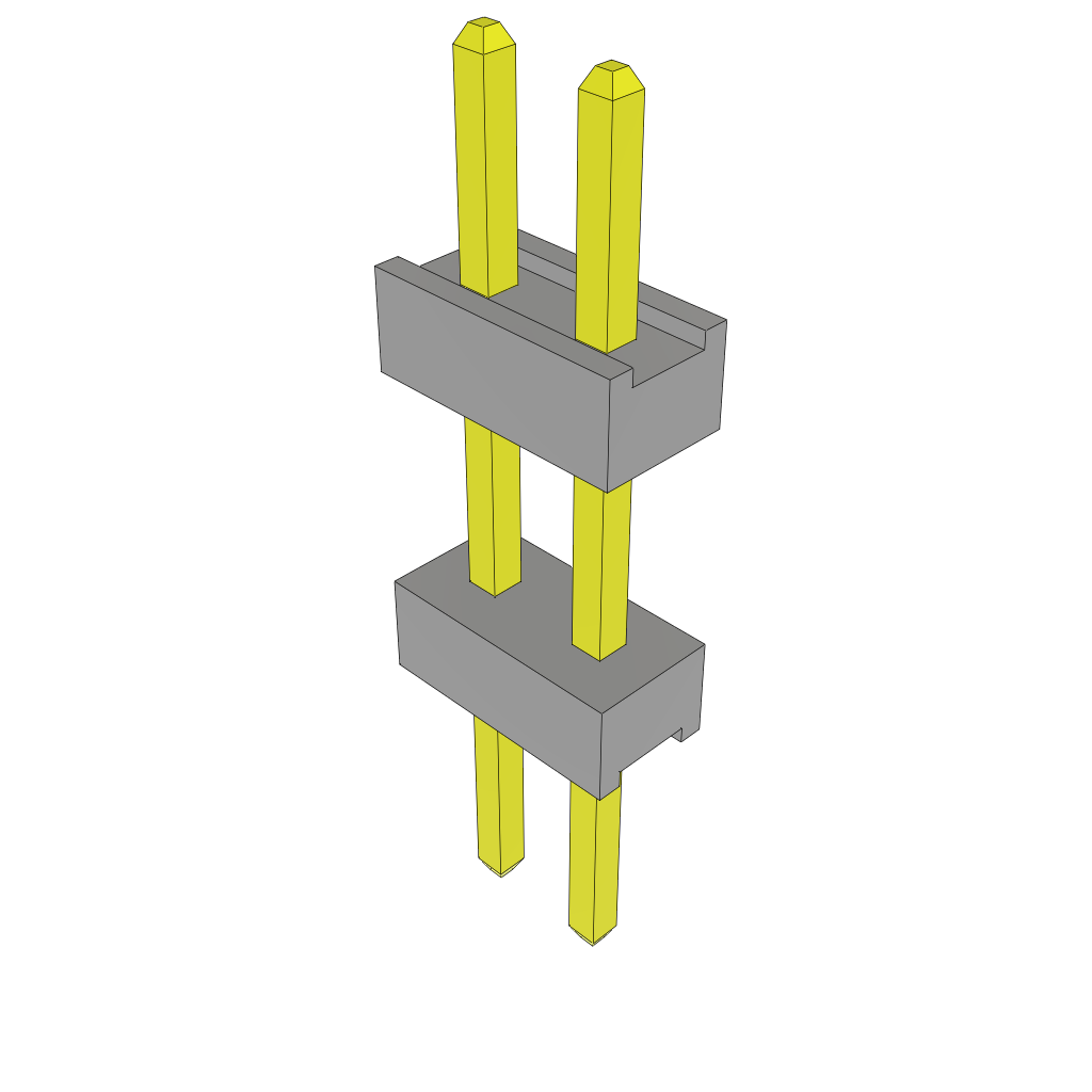 Samtec-TW-02-03-G-S-250-165 Connector Headers and PCB Receptacles Conn Board Stacker HDR 2 POS 2mm Solder ST Top Entry Thru-Hole Bulk