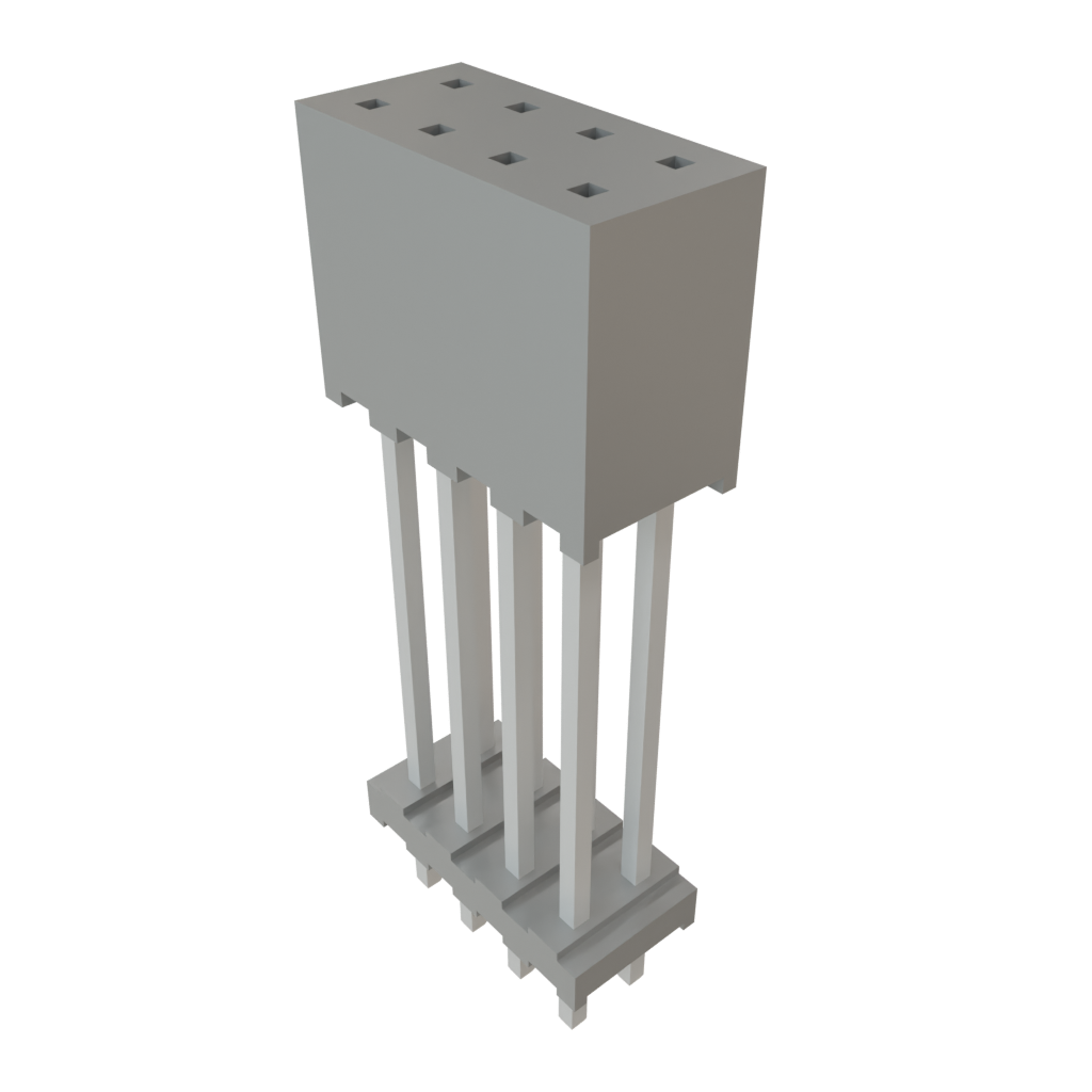 Samtec-ESQT-104-02-F-D-755 Cabezales del conector y receptáculos PCB Conn Elevated Socket SKT 8 POS 2mm Solder ST Top Entry Thru-Hole Layer