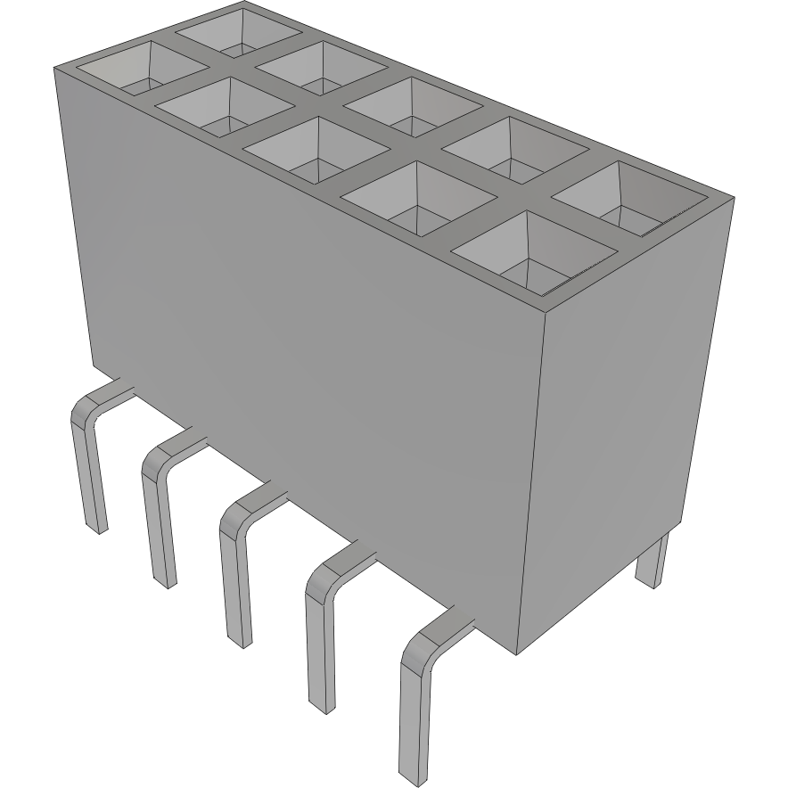 Samtec-BCS-105-T-D-PE Cabezales del conector y receptáculos PCB Conn Socket Strip SKT 10 POS 2.54mm Solder ST Top Entry Thru-Hole TIGER CLAW™ Tube