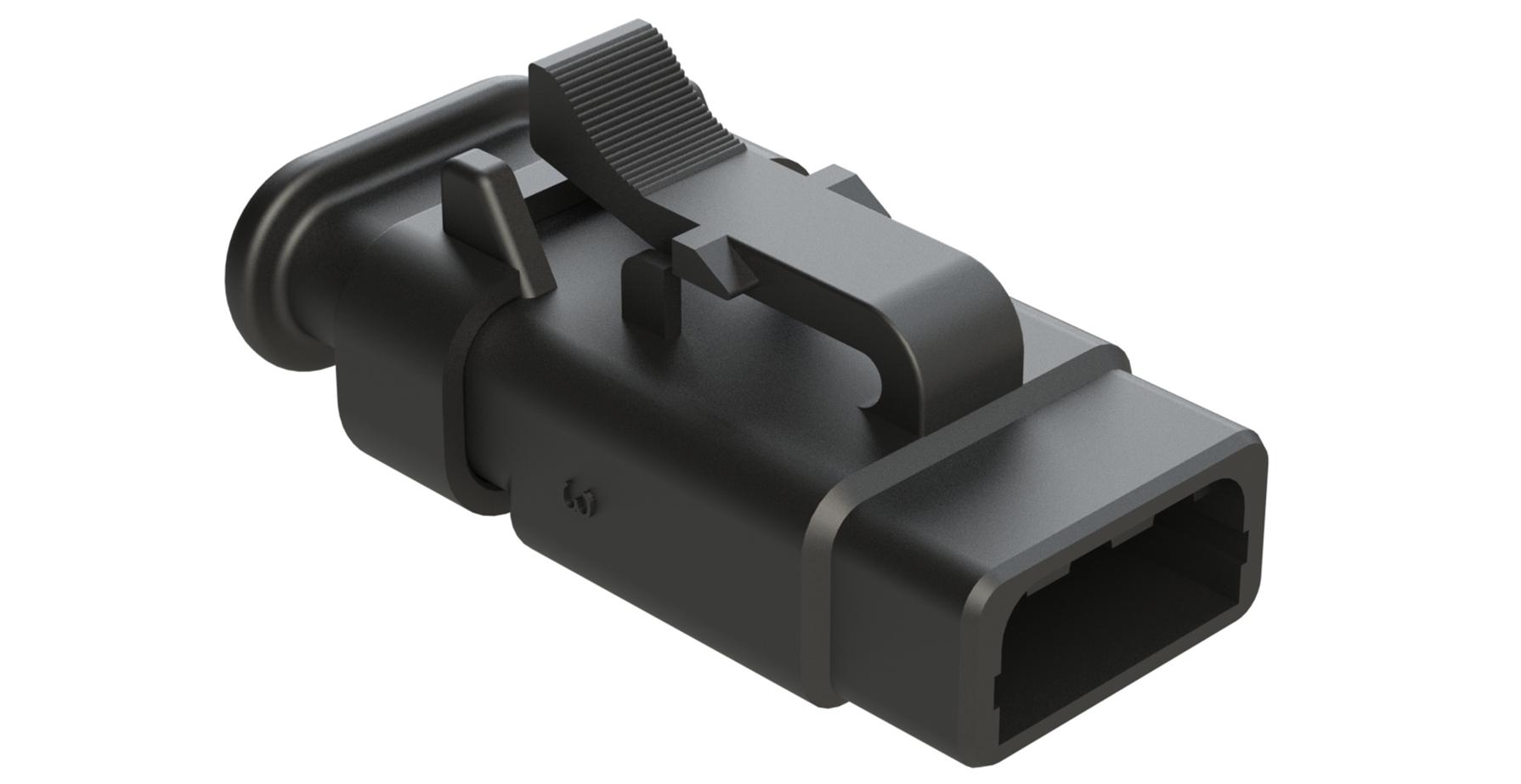 Amphenol-ATM06-3S-SR01BK Einzeladersteckverbinder, Gehäuse Conn Housing PL 3 POS Crimp ST Cable Mount Black