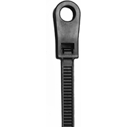 NTE Electronics-04-0530MH0 Attache-câble Cable Ties, Mounting Hole Nylon Black 31.75mm Bag