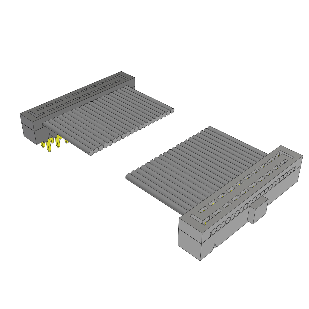 Samtec-TCMD-10-T-03.00-01-N  Cable Assembly 0.076m 28AWG 1mm 20 to 20 POS IDC Connector to IDC Connector F-M TIGER EYE™ Clamshell