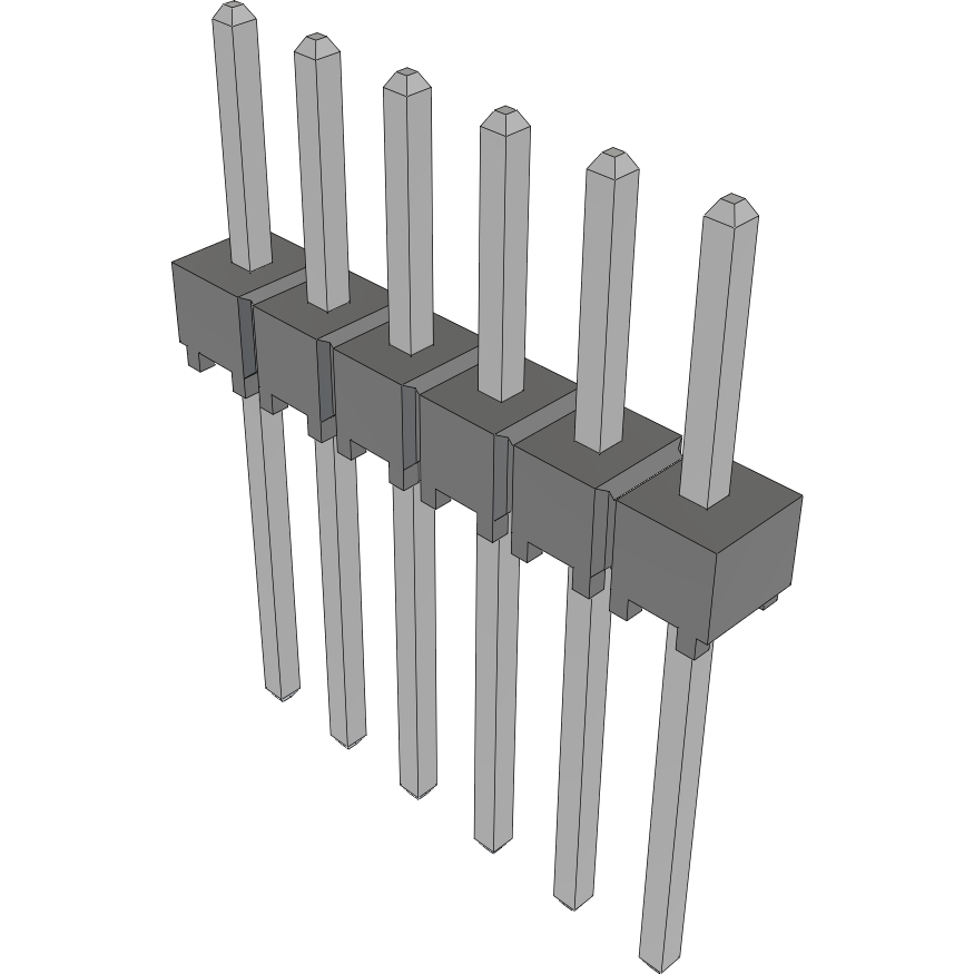Samtec-HTSW-106-09-T-S 连接器插头及 PCB 插座 Conn Unshrouded Header HDR 6 POS 2.54mm Solder ST Top Entry Thru-Hole Bulk