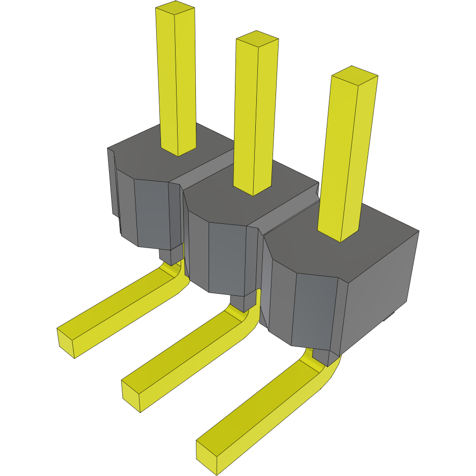 Samtec-MTSW-103-23-G-S-145-RA Steckverbinderleisten und Leiterplattenbuchsen Conn Unshrouded Header HDR 3 POS 2.54mm Solder RA Side Entry Thru-Hole Bulk