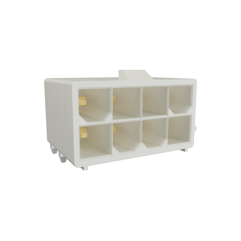 Amphenol Communications Solutions-10131318-08411G0LF Piastre connettori e prese PCB Conn Wire to Board HDR 8 POS 4.2mm Solder RA Side Entry Thru-Hole Minitek® Tray