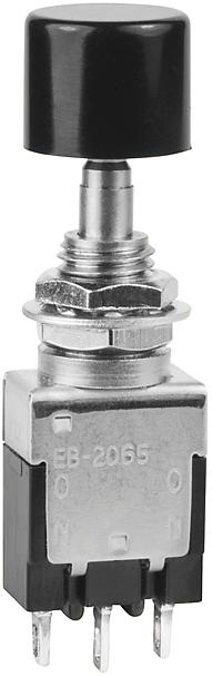 NKK Switches-EB2065-CA Interruttore a pressione Switch Push Button ON ON SPDT Round Plunger 3A 125VAC Alternate Panel Mount Solder Lug