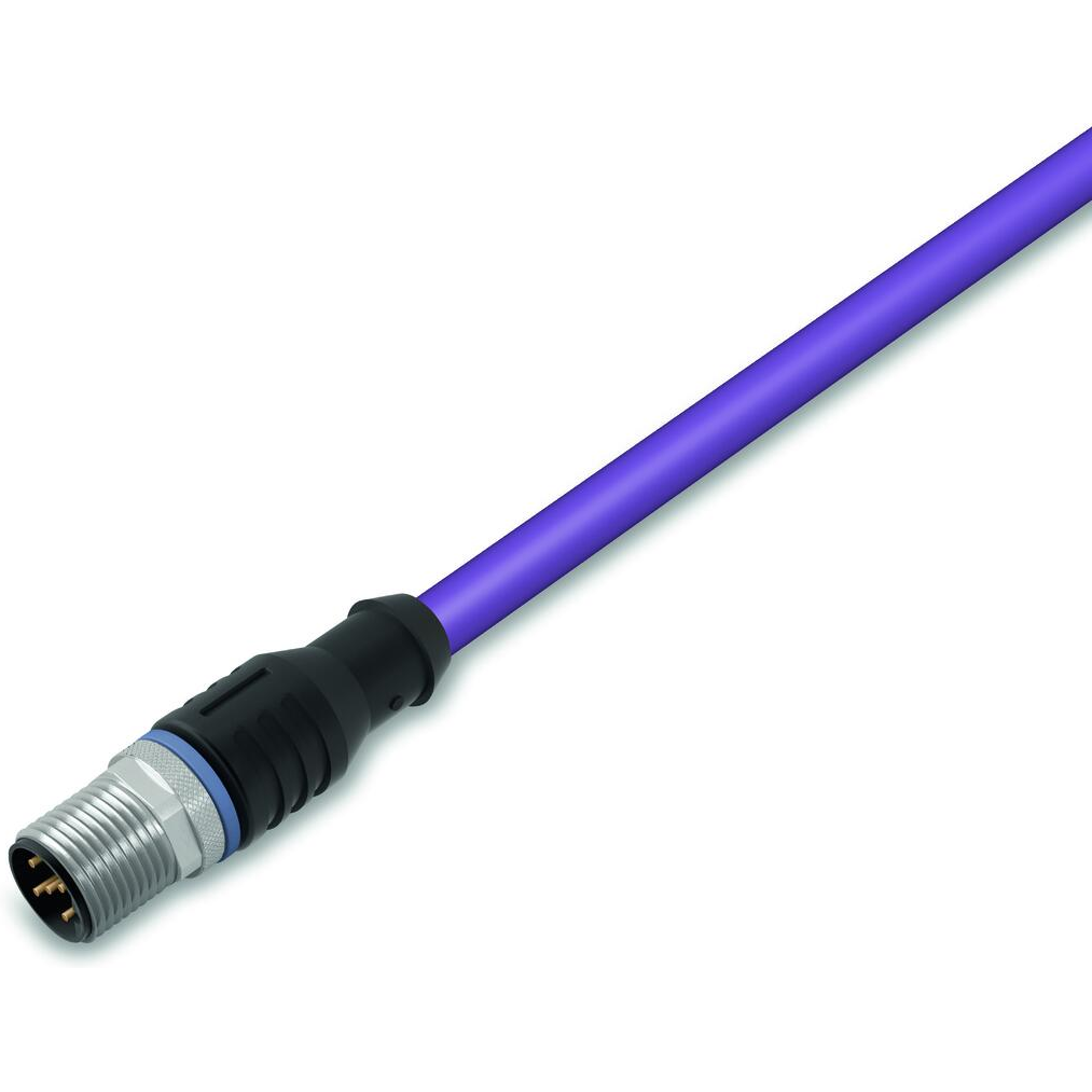 WAGO-756-1103/060-100 Andere Kabelbaugruppen Cable, Straight, 10 m, fitted on one End, B-coded, M12 Plug, Straight, one free Cable End