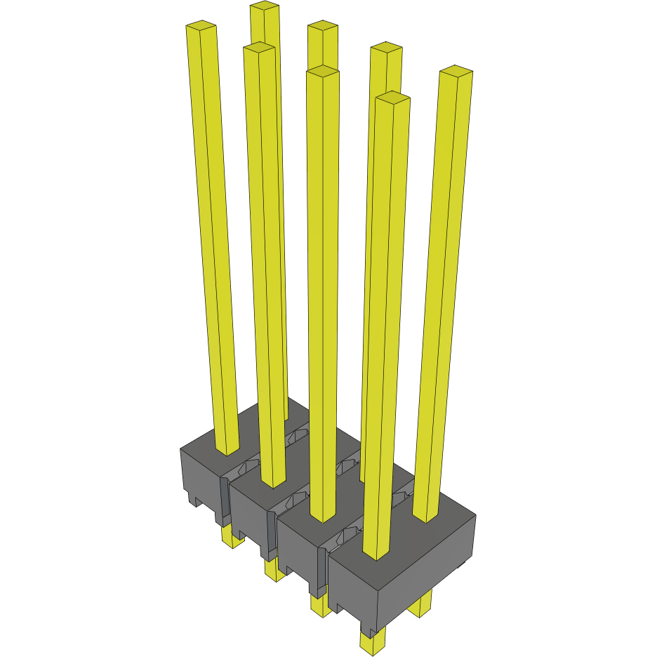 Samtec-MTSW-104-10-S-D-640 Connector Headers and PCB Receptacles Conn Unshrouded Header HDR 8 POS 2.54mm Solder ST Top Entry Thru-Hole Bulk