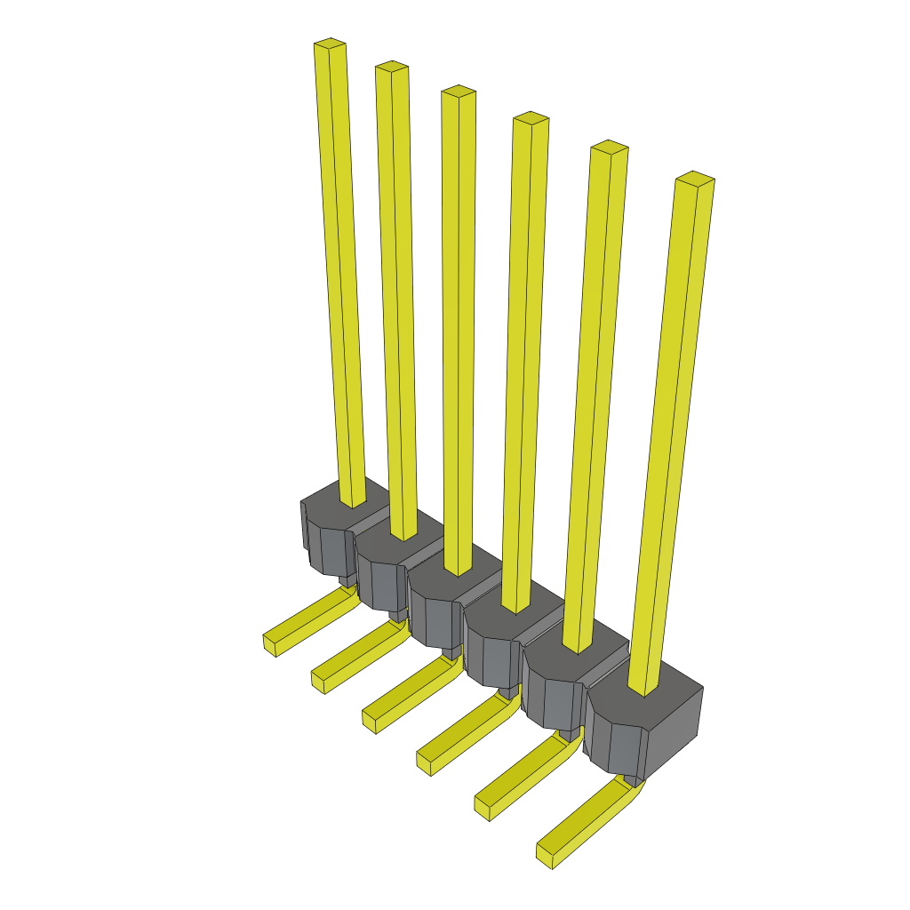 Samtec-MTSW-106-11-T-S-630-RA Cabezales del conector y receptáculos PCB Conn Unshrouded Header HDR 6 POS 2.54mm Solder RA Side Entry Thru-Hole Bulk