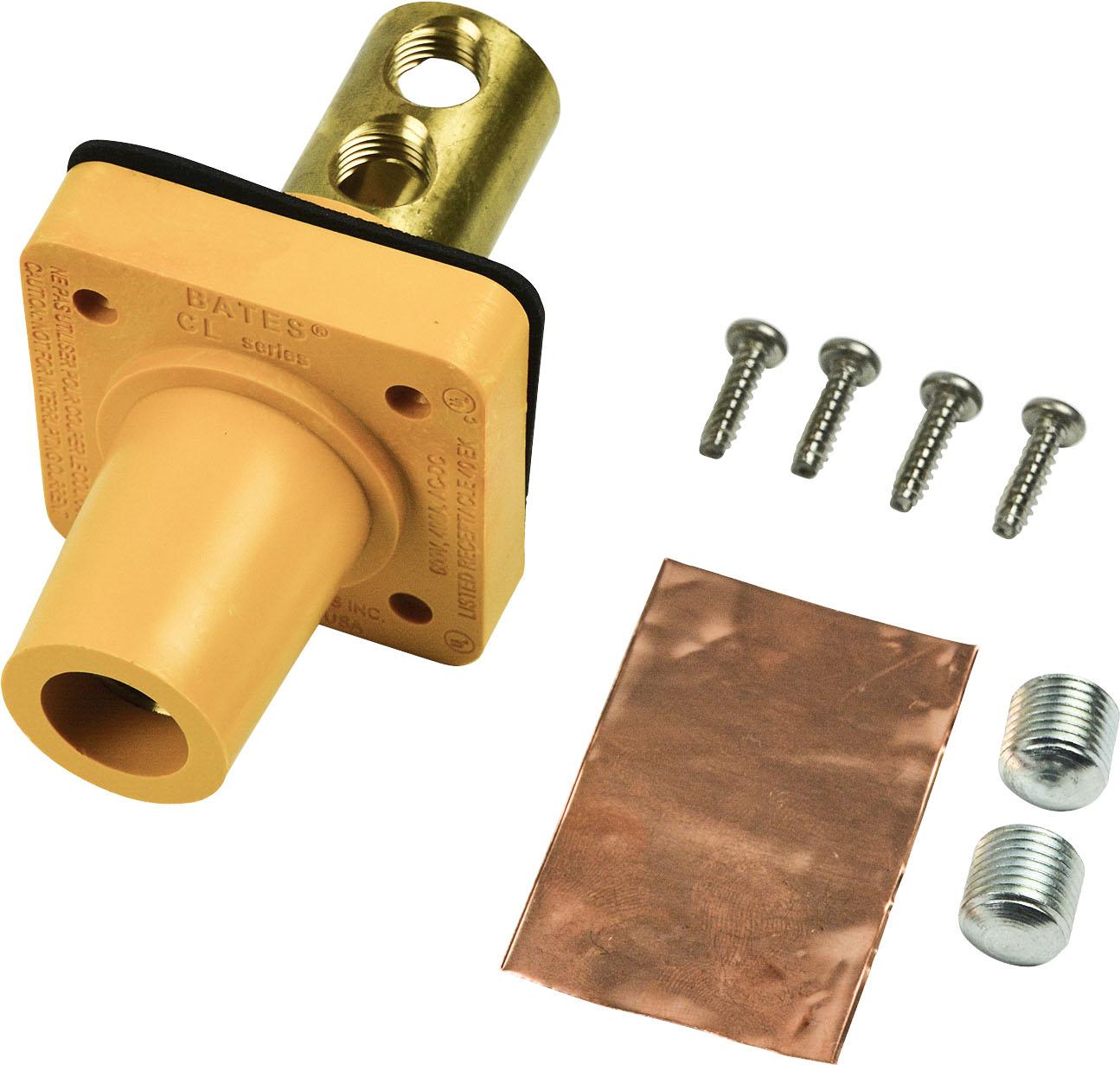 Marinco-CL40FRB-H Connector Power CL Series Panel Mounts (400A / 600V) 2/0 - 4/0 AWG Female - Yellow (H)