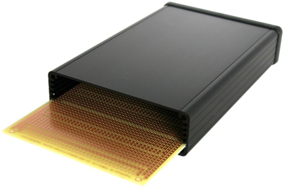 BusBoard Prototype Systems-KBOX3-AL-BK-POW null FR4 Proto-board PCB Board with 6 Hole Strip