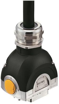 HARTING-11123001402 Schrumpfbalgenadapter Shell 180° Powder Die Cast Aluminum Push-Pull Han-Yellock®