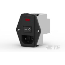 TE Connectivity-6609929-7 Power Entry Modules Power Entry Module EMI/RFI Filtered M 3 POS (115VAC/230)VACVAC 10A Switch ST 1 Port