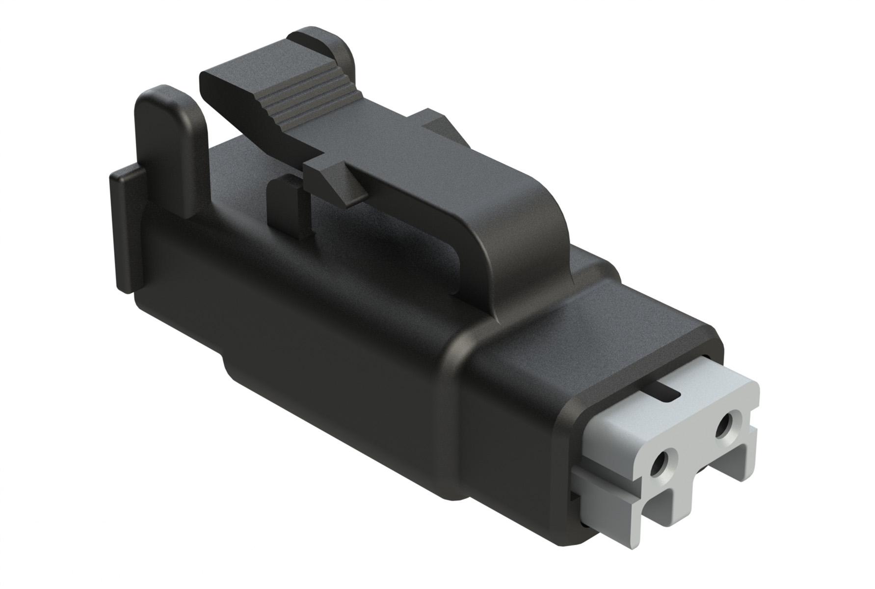 Amphenol-ATMH06-2SA Einzeladersteckverbinder, Gehäuse Conn Housing PL 2 POS Crimp ST Cable Mount Black