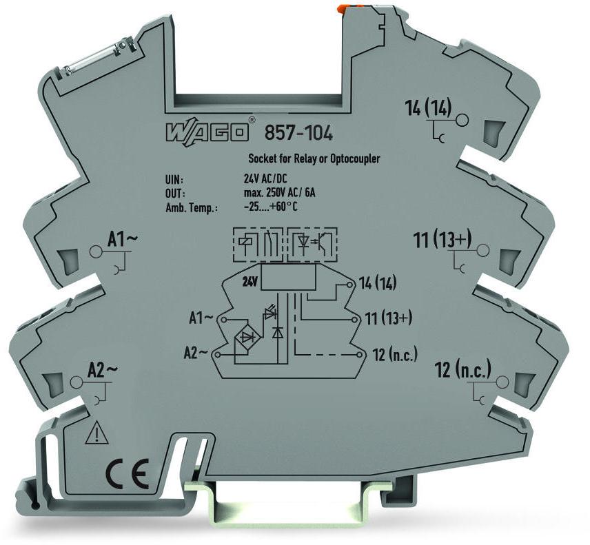 WAGO-857-103 Relaissockel Socket without Relay, AC/DC 12 V