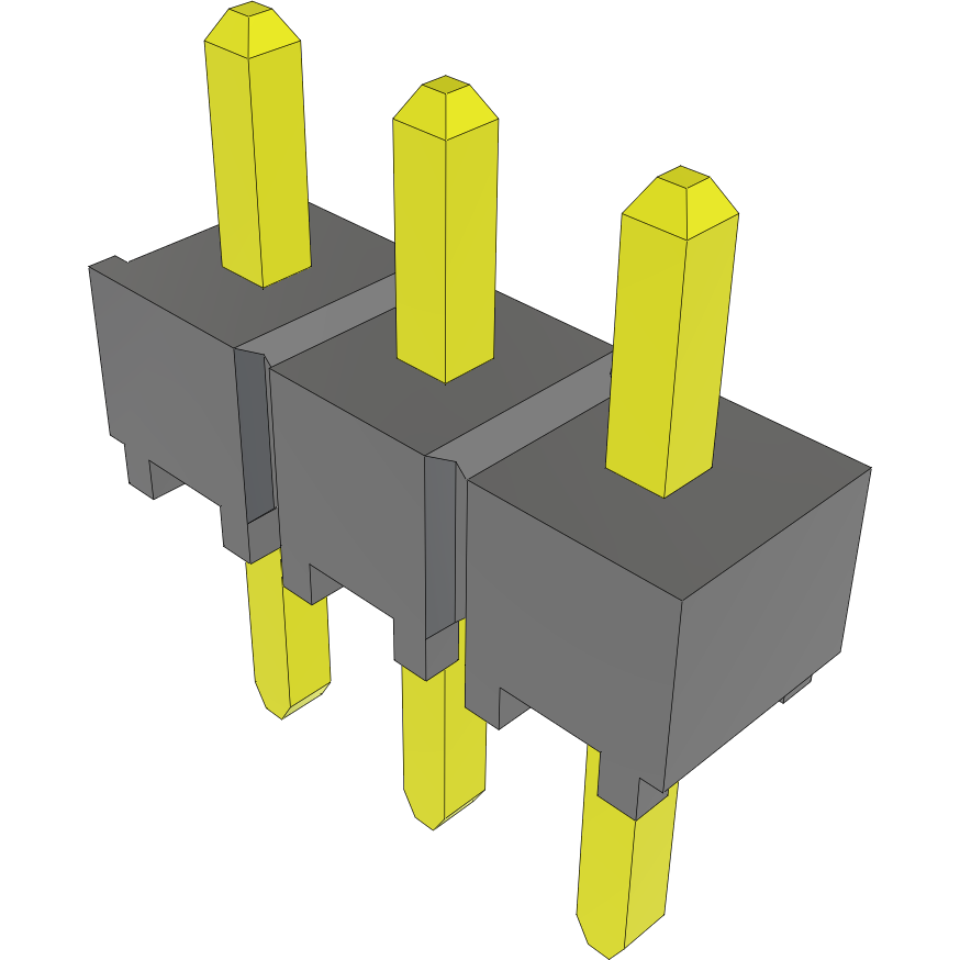 Samtec-TSW-103-05-L-S Cabezales del conector y receptáculos PCB Conn Unshrouded Header HDR 3 POS 2.54mm Solder ST Top Entry Thru-Hole Bulk