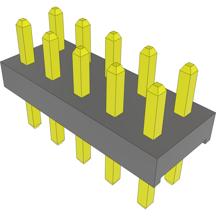 Samtec-MTMM-105-02-L-D-090 连接器插头及 PCB 插座 Conn Unshrouded Header HDR 10 POS 2mm Solder ST Top Entry Thru-Hole Bulk