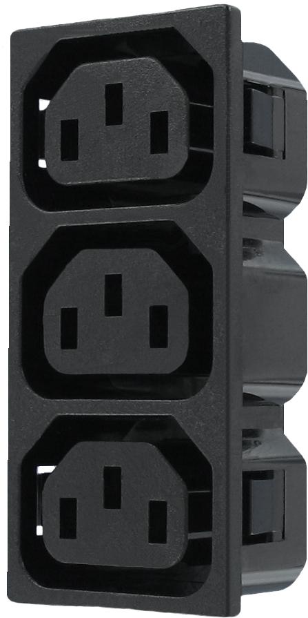 Qualtek Electronics-742W-15/12 Connector Power Connector Power, Unfiltered M 3/3/3 POS 250VAC 10A/15A ST 3 Port