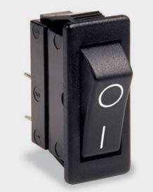 Bulgin Components PLC-C1300ALGAA Switch Rocker Switch Rocker ON OFF SPST Quick Connect Curved Rocker 20A 250VAC 24VDC 745.7VA Bulk