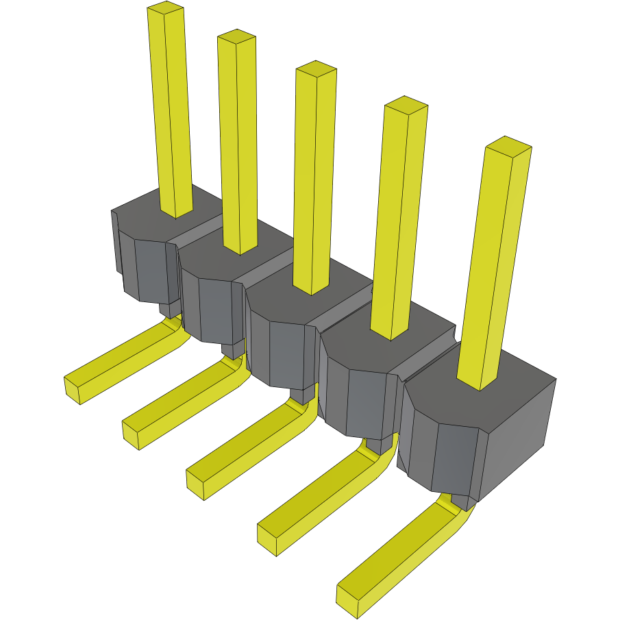 Samtec-MTSW-105-08-L-S-229-RA 连接器插头及 PCB 插座 Conn Unshrouded Header HDR 5 POS 2.54mm Solder RA Side Entry Thru-Hole Bulk