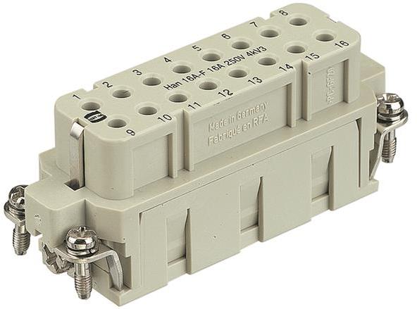HARTING Technology Group-09200163101 Connector Rectangular Conn Rectangular F 16 POS Crimp ST Panel Mount