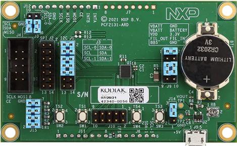 NXP Semiconductors-PCF2131-ARD Placas y kits de desarrollo de relojes y temporizadores PCF2131 Real Time Clock Evaluation Board