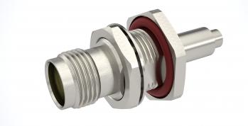 Radiall-R143331161W Conector RF Conn TNC 0Hz to 1.5GHz 50Ohm Crimp ST Panel Mount F Gold Over Nickel