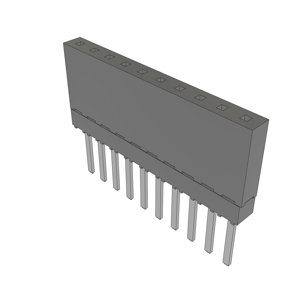 Samtec-ESW-110-13-T-S Steckverbinderleisten und Leiterplattenbuchsen Conn Elevated Socket SKT 10 POS 2.54mm Solder ST Top Entry Thru-Hole Tube