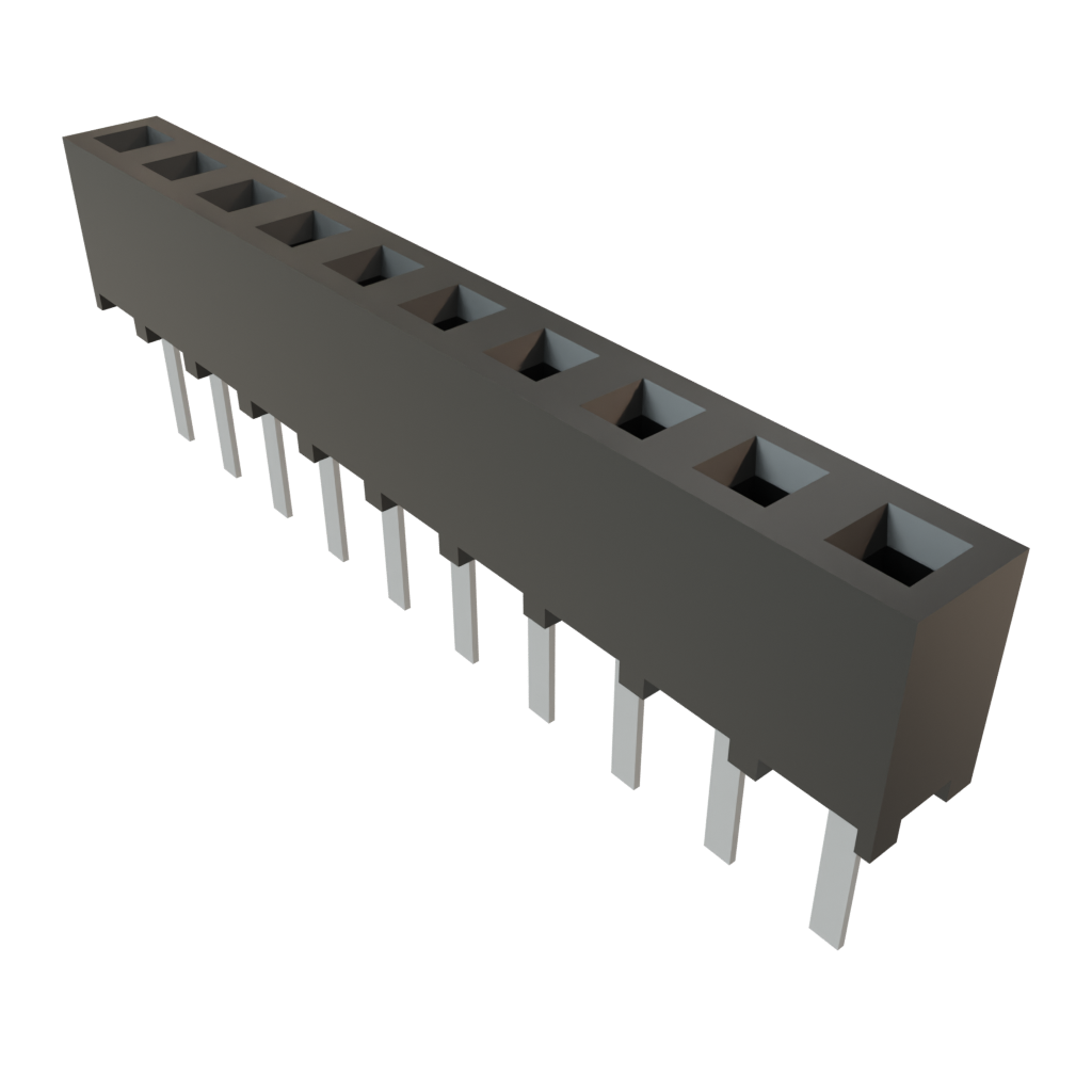 Samtec-SMM-110-01-F-S Connector Headers and PCB Receptacles Conn Socket Strip SKT 10 POS 2mm Solder ST Top Entry Thru-Hole TIGER EYE™ Tube