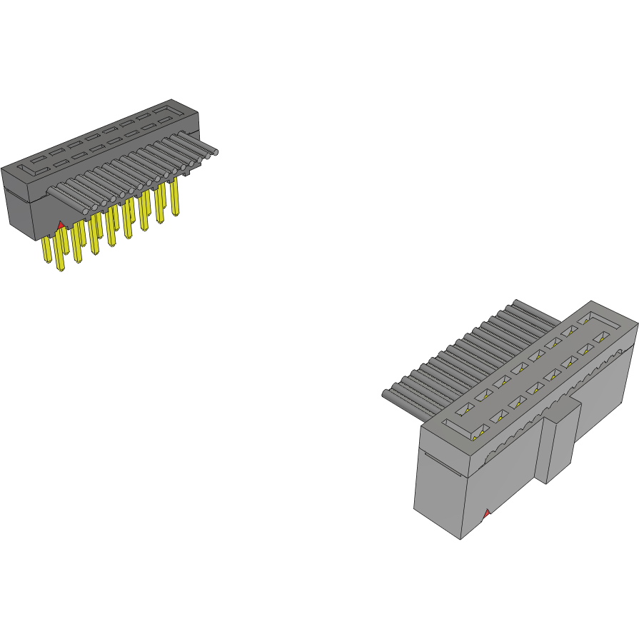 Samtec-HCMD-08-T-20.00-02-S-N Flachband Kabelbaugruppen Cable Assembly 0.5m 28AWG 2.54mm 16 to 16 POS IDC Connector to IDC Connector F-M Clamshell