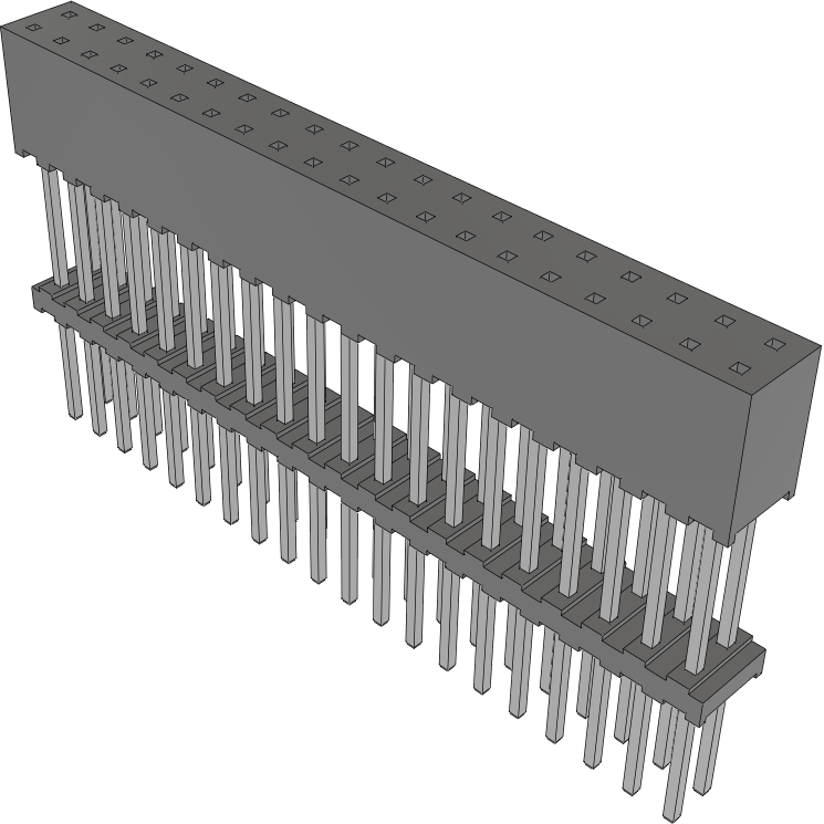 Samtec-ESQT-120-02-F-D-590 Cabezales del conector y receptáculos PCB Conn Elevated Socket SKT 40 POS 2mm Solder ST Top Entry Thru-Hole Tube
