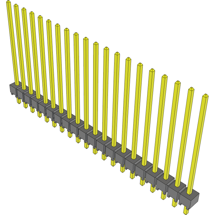 Samtec-HTSW-120-19-G-S Cabezales del conector y receptáculos PCB Conn Unshrouded Header HDR 20 POS 2.54mm Solder ST Top Entry Thru-Hole Bulk