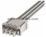 HARTING-14310313101160 Piastre connettori e prese PCB Conn Wire to Board F 3 POS 2.54mm ST Top Entry Cable Mount