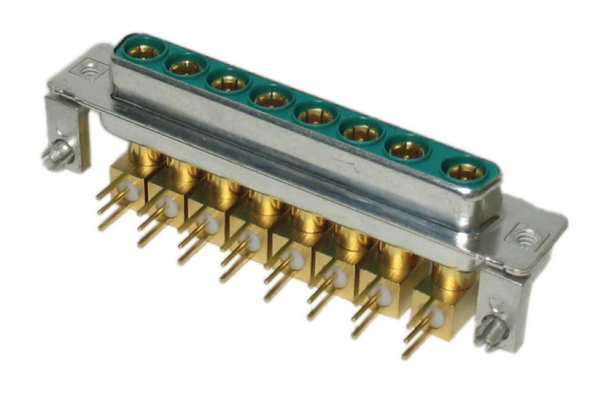 CONEC-3008W8SXX78N40X Connettore D-subminiatura Conn D-Sub F 8Coaxial POS Solder RA Thru-Hole 8 Terminal 1 Port