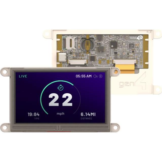 4D Systems-GEN4-ESP32-43 Modules TFT 4.3in TFT WVGA 800x480Pixels RGB 600cd/m2 LED Backlight -20°C to 65°C