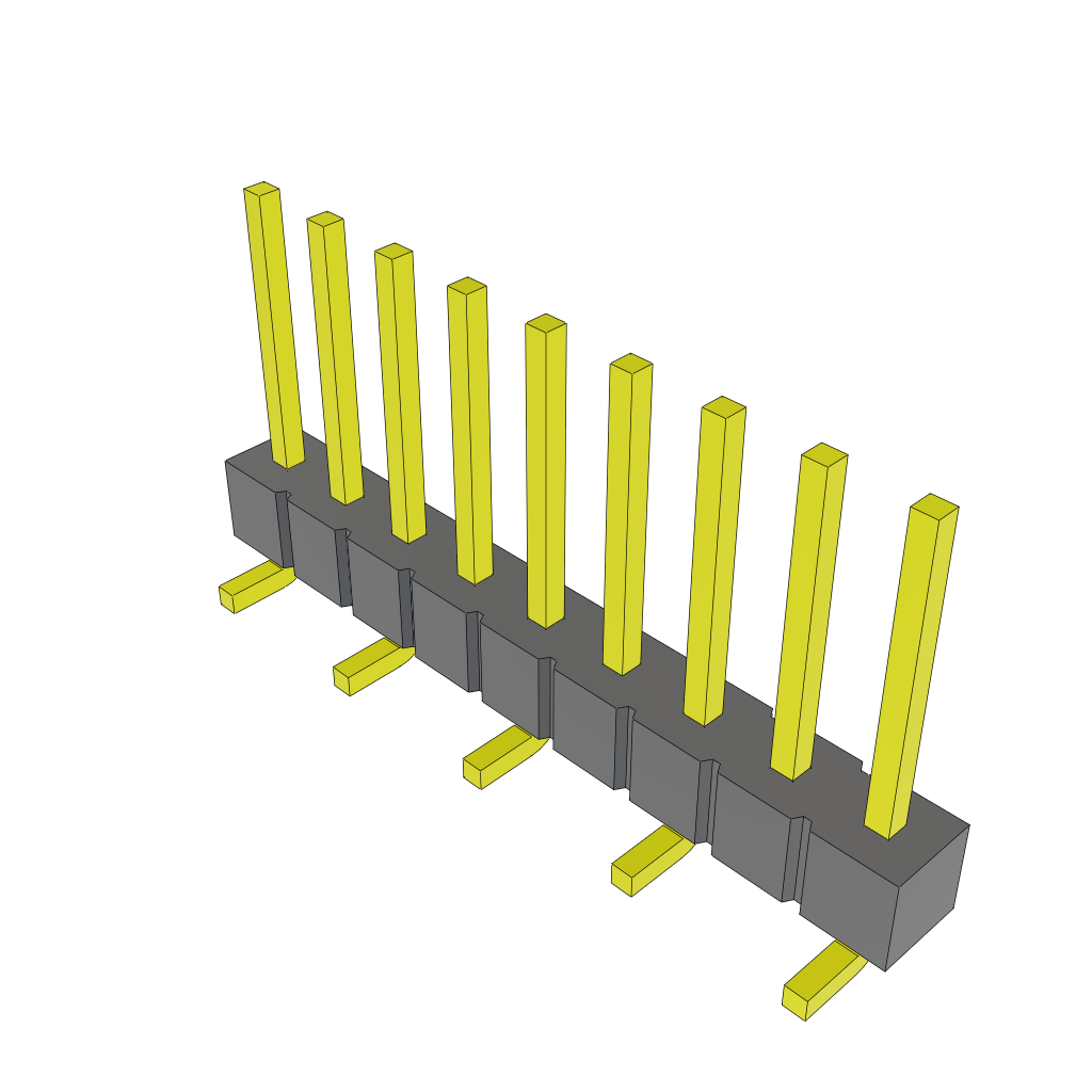 Samtec-TSM-109-02-LM-SV Embases de raccordement et réceptacles PCB Conn Unshrouded Header HDR 9 POS 2.54mm Solder ST Top Entry SMD Tube