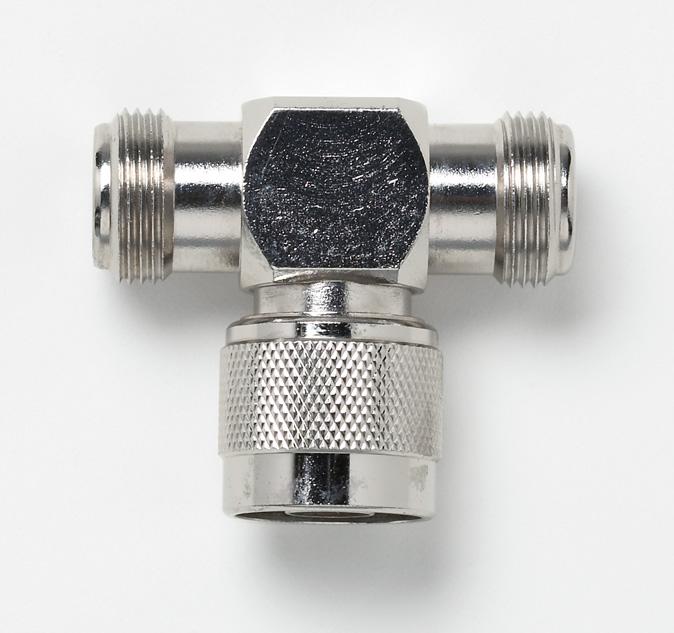 Pomona Electronics-73044 RF-Steckverbinder Conn Type N Adapter 0Hz to 4GHz 50Ohm T Style (2)F/PL Gold