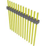 Conn Unshrouded Header HDR 13 POS 2.54mm Solder ST Top Entry Thru-Hole Bulk