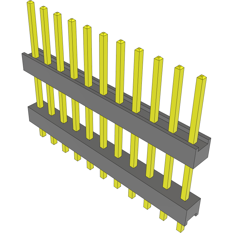 Samtec-DW-11-10-T-S-435 Connector Headers and PCB Receptacles Conn Board Stacker HDR 11 POS 2.54mm Solder ST Top Entry Thru-Hole Bulk