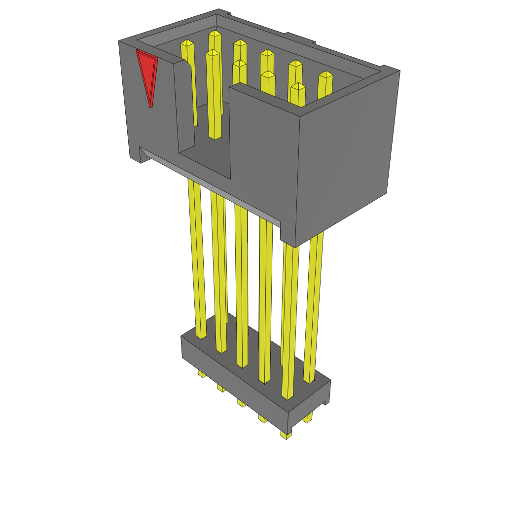 Samtec-ZSS-105-07-G-D-1140 Connector Headers and PCB Receptacles Conn Elevated Shrouded Header HDR 10 POS 2.54mm Solder ST Top Entry Thru-Hole Bulk